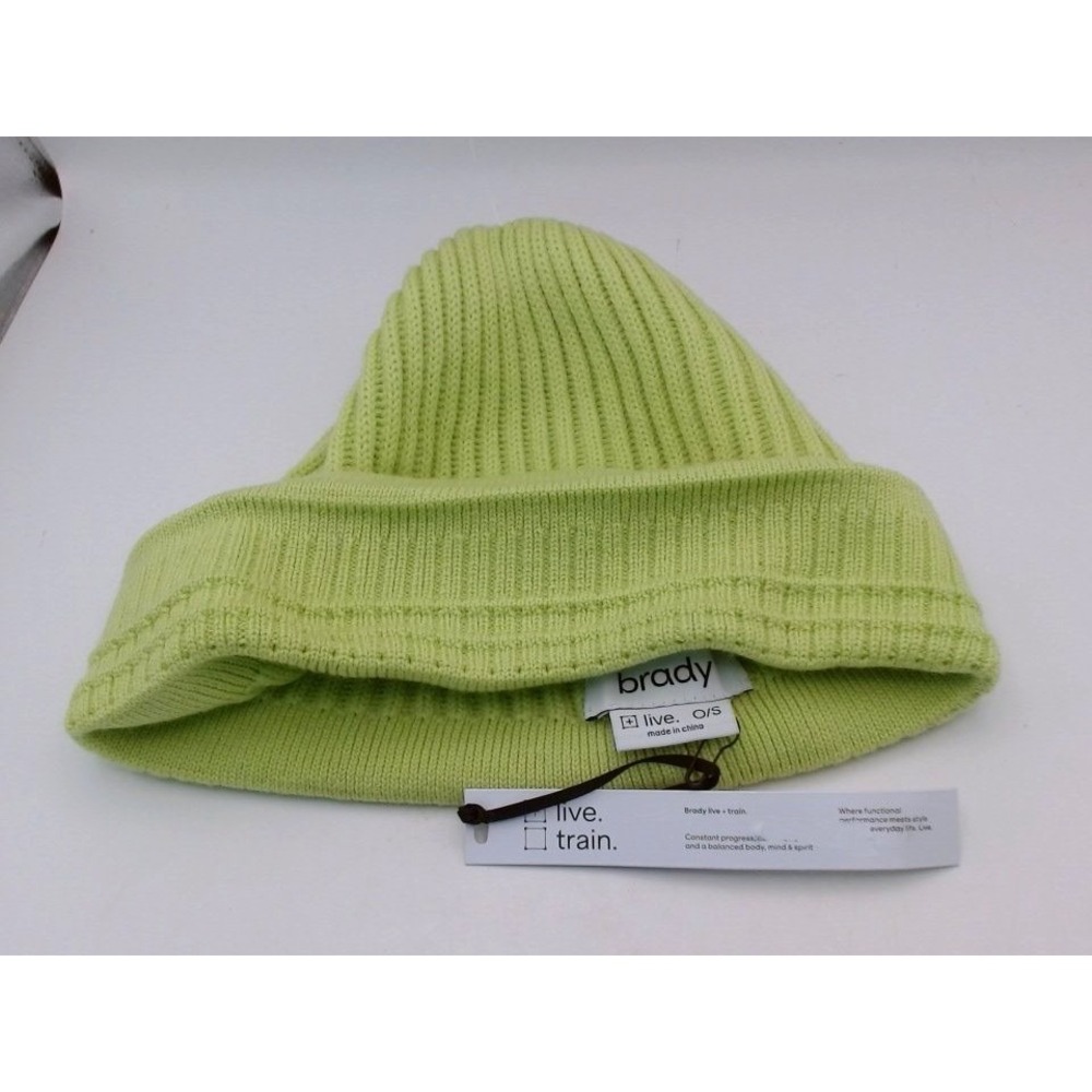Brady Brand - Tom Brady Ribbed Knit Beanie, , Lime Green, BRAND NEW WITH TAGS